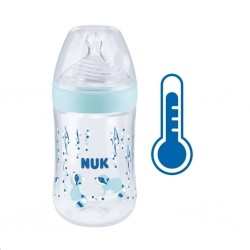 Kojenecká láhev NUK Nature Sense s kontrolou teploty 260 ml modrá, Modrá