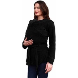 JOŽÁNEK Zavinovací kabátek pro nosící, těhotné - fleece - černý