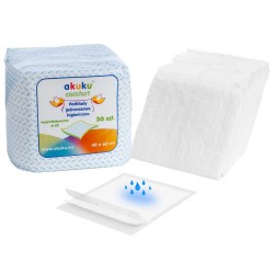 Jednorázové hygienické podložky Akuku 40x60 - 30 ks, Bílá