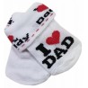 Irka Kojenecké bavlněné ponožky I Love Dad, bílé s potiskem