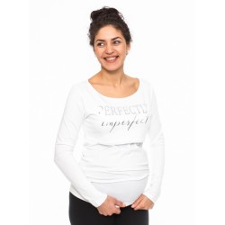 Těhotenské, kojící triko Perfektly - bílé