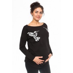 Těhotenské triko, mikina Kolibri - černé