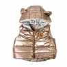 Baby Nellys Dívčí přechodová vesta s kapucí a oušky, metalická zlatá