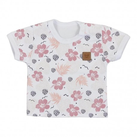 Kojenecké tričko s krátkým rukávem Koala Flowers, Růžová, 62 (3-6m)