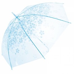 Tulimi Dětský průhledný holový deštník Květinka - modrý