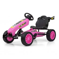 Dětská šlapací motokára Go-kart Milly Mally Rocket růžová, Růžová