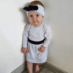 Kojenecké bavlněné šatičky s čelenkou New Baby Teresa II, Bílá, 68 (4-6m)