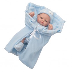 Luxusní dětská panenka-miminko chlapeček Berbesa Charlie 28cm, Modrá