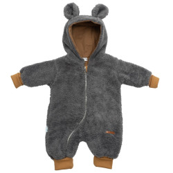 Luxusní dětský zimní overal New Baby Teddy bear šedý, Šedá, 62 (3-6m)