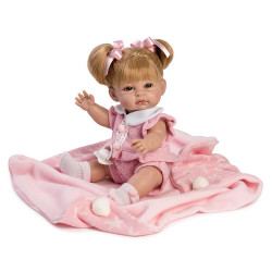 Luxusní dětská panenka-miminko Berbesa Kamila 34cm, Růžová