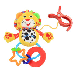 Plyšová hračka s chrastítkem Baby Mix gepardík, Žlutá