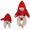 Z&amp;Z Dětský pletený Vánoční overálek s kapucí a knoflíčky Baby Sob, červený