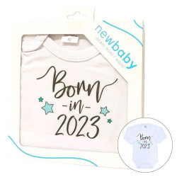 Body s potiskem New Baby Born in 2023 - dárkové balení, Bílá, 50