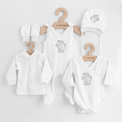 5-dílná kojenecká soupravička do porodnice New Baby Classic bílá, Bílá, 50