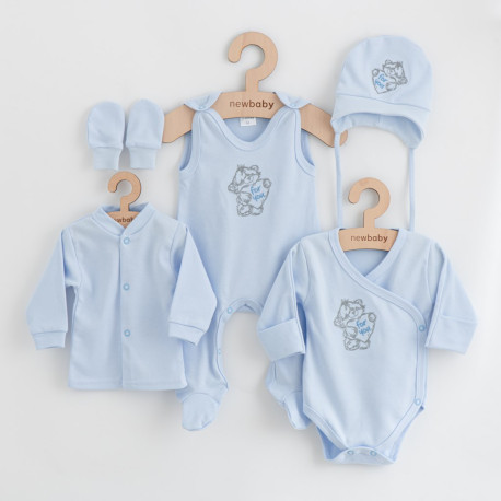 5-dílná kojenecká soupravička do porodnice New Baby Classic modrá, Modrá, 62 (3-6m)