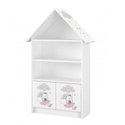 Dřevěná knihovna/skříň na hračky Baby Boo Domeček, Rabbit - bílá