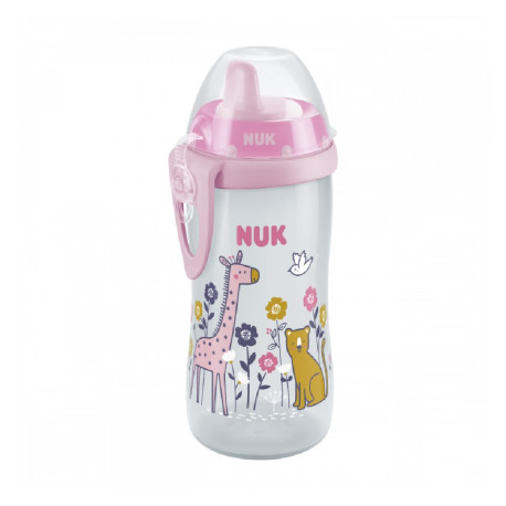 Dětská láhev NUK Kiddy Cup 300 ml růžová, Růžová