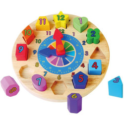 Dřevěné vkládací hodiny Viga, Multicolor