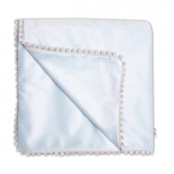Dětská deka Velvet - oboustranná s ozdobným lemováním, Baby Nellys 100 x 75 cm, modrá