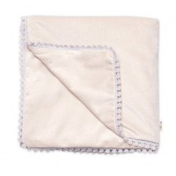 Dětská deka Velvet - oboustranná s ozdobným lemováním, Baby Nellys 100 x 75 cm, béžová