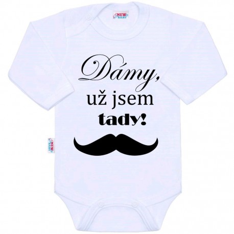 Body s potiskem New Baby Dámy, už jsem tady!, Bílá, 56 (0-3m)