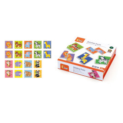 Dřevěná puzzle Viga Zvířátka 36ks, Multicolor
