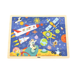 Dřevěné puzzle poznávej vesmír Viga 48 dílků, Multicolor