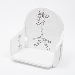 Vložka do dřevěných jídelních židliček typu New Baby Victory bílá žirafa, Bílá