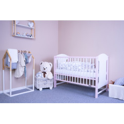 Dětská postýlka New Baby ELSA standard bílo-růžová, Růžová
