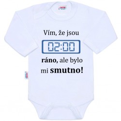 Body s potiskem New Baby 02:00 ráno, Bílá, 50