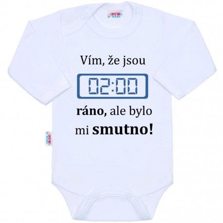 Body s potiskem New Baby 02:00 ráno, Bílá, 50