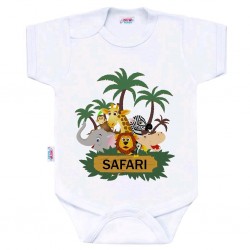 Body s potiskem New Baby SAFARI, Dle obrázku, 56 (0-3m)