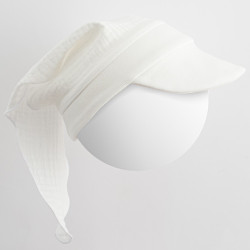 Letní holčičí mušelínový šátek s kšiltem New Baby Elizabeth, Bílá, 62 (3-6m)