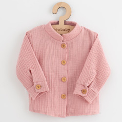 Kojenecká mušelínová košile New Baby Soft dress růžová, Růžová, 86 (12-18m)