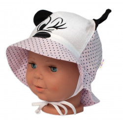 Letní klobouček Baby Nellys Minnie na zavazování, růžový