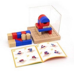 Dřevěná hra Viga Stavební bloky 3D, Multicolor