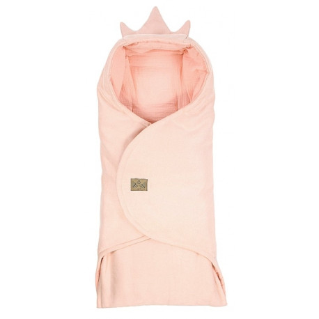 Zavinovací deka s kapucí Little Elite, 100 x 115 cm, Kralovská koruna - růžová