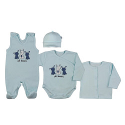4-dílná kojenecká souprava Koala Rabbit blue, Modrá, 50