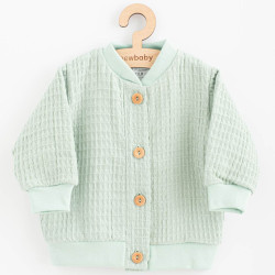 Kojenecký mušelínový kabátek New Baby Comfort clothes šalvějová, Zelená, 56 (0-3m)