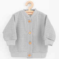 Kojenecký mušelínový kabátek New Baby Comfort clothes šedá, Šedá, 56 (0-3m)