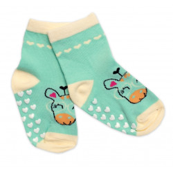 Dětské ponožky s ABS Žirafa - mátové