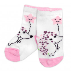 Dětské bavlněné ponožky Ježek - bílé