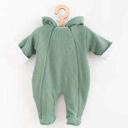 Zimní kojenecká kombinéza s kapucí New Baby Frosty mint, Zelená, 80 (9-12m)