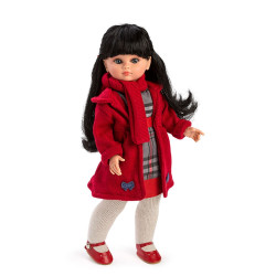 Luxusní dětská panenka-holčička Berbesa Andrea 40cm, Červená