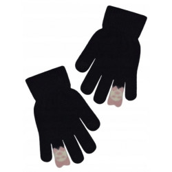Dívčí zimní, prstové rukavice, černé, vel. 110/116