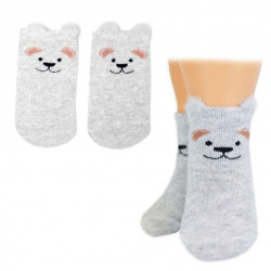 Chlapecké bavlněné ponožky Pejsek 3D - šedé - 1 pár