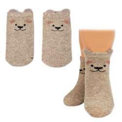 Chlapecké bavlněné ponožky Pejsek 3D - hnědé - 1 pár