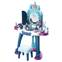Dětský toaletní stolek ledový svět se světlem, hudbou a židličkou BABY MIX, Modrá