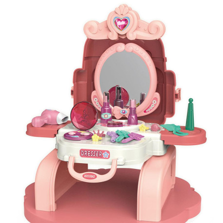 Dívčí přenosný kosmetický salon 3 v 1 batoh BABY MIX, Růžová