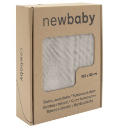 Bambusová pletená deka New Baby 100x80 cm light grey, Šedá